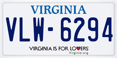 VA license plate VLW6294