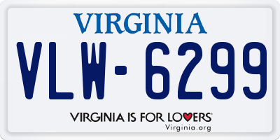 VA license plate VLW6299