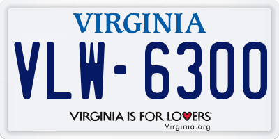 VA license plate VLW6300