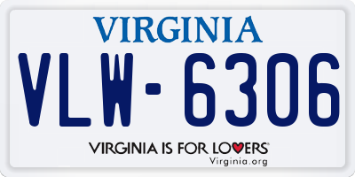 VA license plate VLW6306