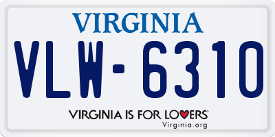 VA license plate VLW6310