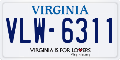 VA license plate VLW6311