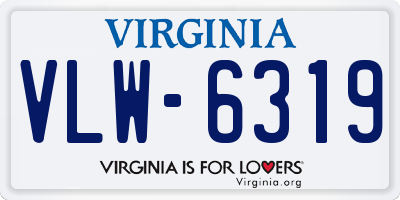 VA license plate VLW6319