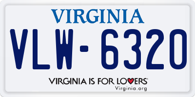 VA license plate VLW6320