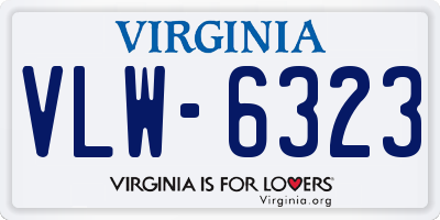 VA license plate VLW6323