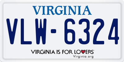 VA license plate VLW6324