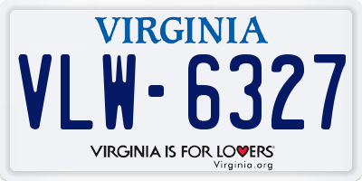 VA license plate VLW6327