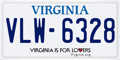 VA license plate VLW6328