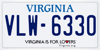 VA license plate VLW6330