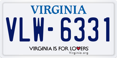 VA license plate VLW6331