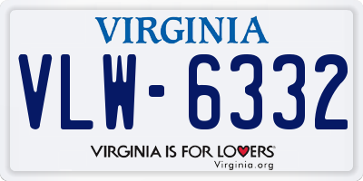 VA license plate VLW6332