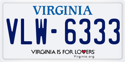 VA license plate VLW6333