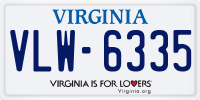 VA license plate VLW6335