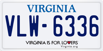 VA license plate VLW6336