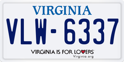 VA license plate VLW6337