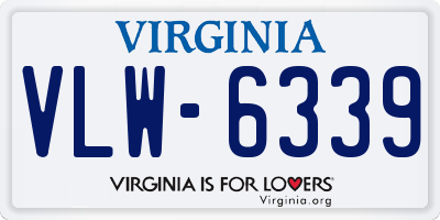 VA license plate VLW6339