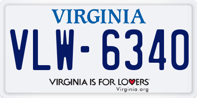 VA license plate VLW6340