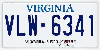 VA license plate VLW6341