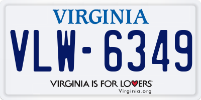 VA license plate VLW6349