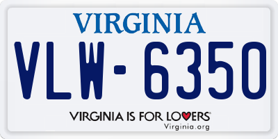 VA license plate VLW6350