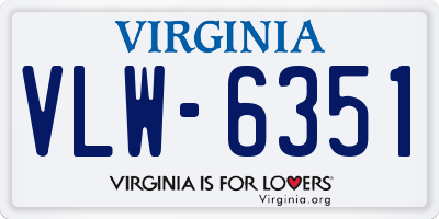 VA license plate VLW6351