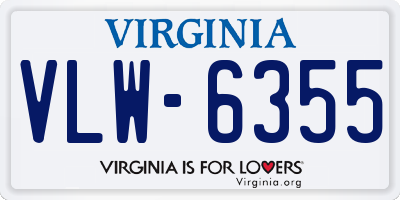 VA license plate VLW6355