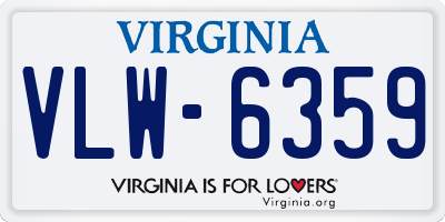 VA license plate VLW6359