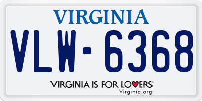 VA license plate VLW6368