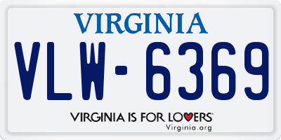 VA license plate VLW6369