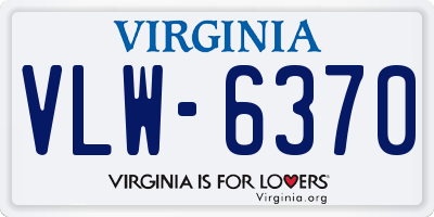 VA license plate VLW6370