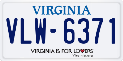 VA license plate VLW6371