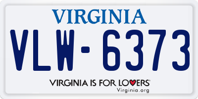 VA license plate VLW6373