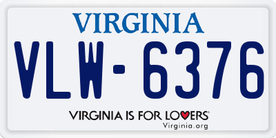 VA license plate VLW6376