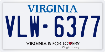 VA license plate VLW6377