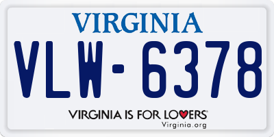 VA license plate VLW6378