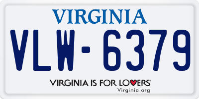 VA license plate VLW6379