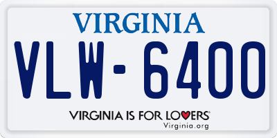 VA license plate VLW6400