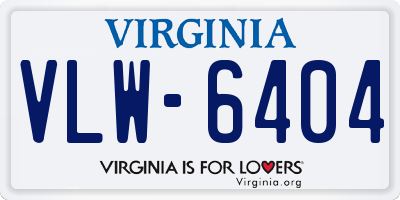 VA license plate VLW6404