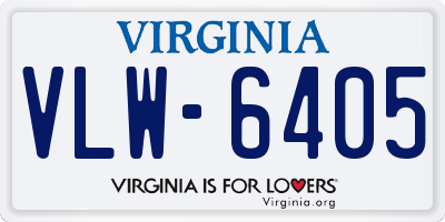 VA license plate VLW6405