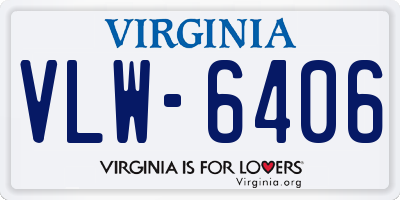 VA license plate VLW6406