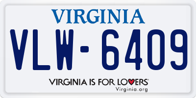 VA license plate VLW6409