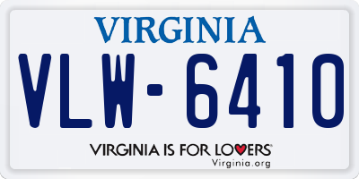 VA license plate VLW6410