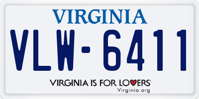 VA license plate VLW6411