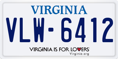 VA license plate VLW6412