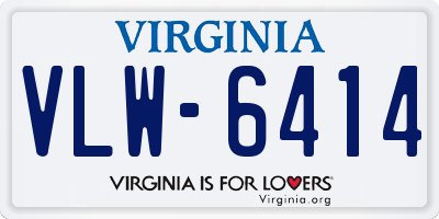 VA license plate VLW6414