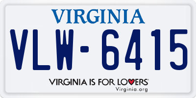 VA license plate VLW6415