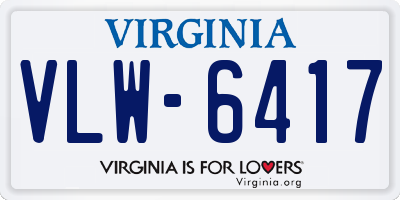 VA license plate VLW6417