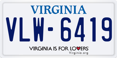 VA license plate VLW6419