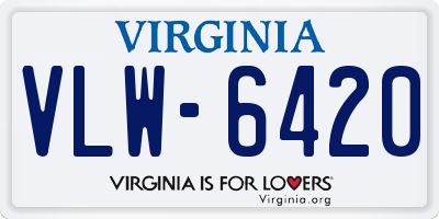 VA license plate VLW6420