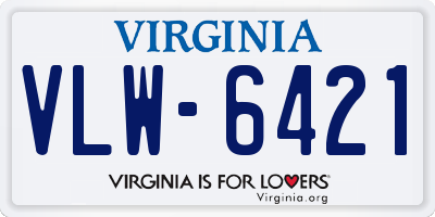 VA license plate VLW6421